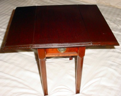 Pair of handmade hardwood chairside tables