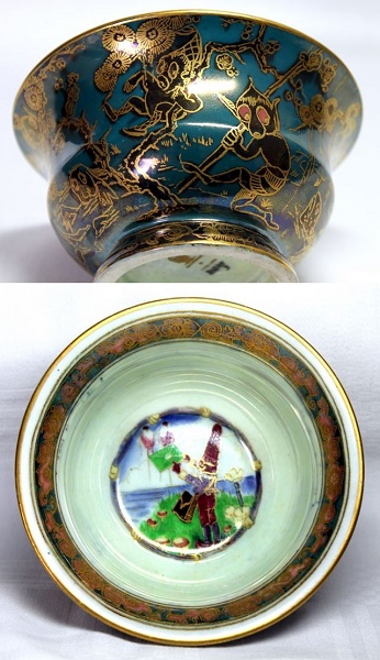 Arts and Crafts - Wedgwood Fairyland Lustre Bowl depicting Firbolgs and a Pixie holding a Letter by Daisy Makeig-Jones